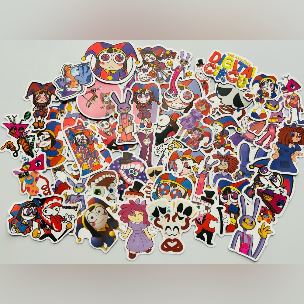 New in Package - 50 PCS - Amazing Digital Circus Stickers -Vinyl Decal Stickers